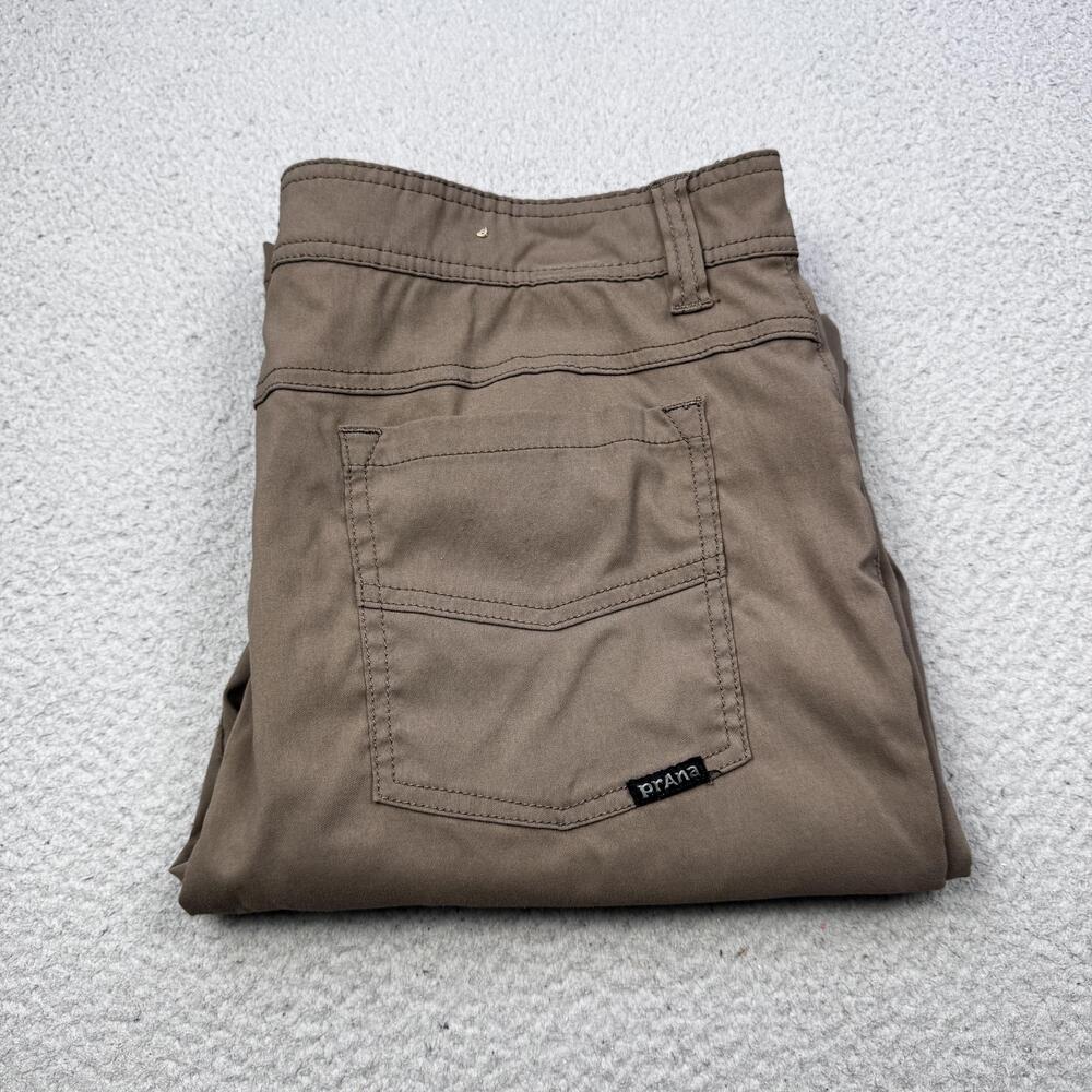 Prana Pants Mens 34x32 Brown Brion Nylon Stretch Hiking Outdoor Casual
